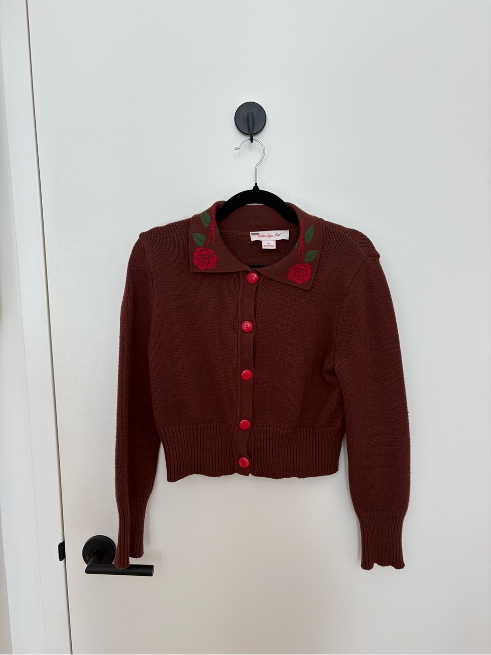 Lisa Says Gah Rose Cardigan Brown Medium
